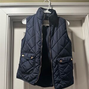 Thread & Supply Navy Quilted Vest with Gold Details